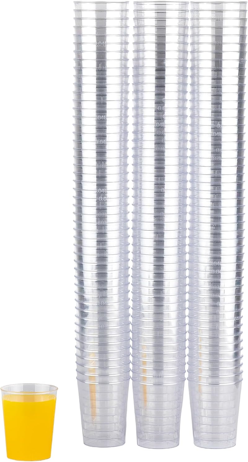 TIJAR 100 Pack 50ml Plastic Shot Glasses Crystal Clear Durable
