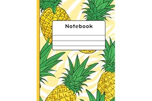 Pineapple Pattern Notebook 8.5 x 11 in Composition Note Book, Journal, 120 pages, Good for School, Journaling, and Drawing