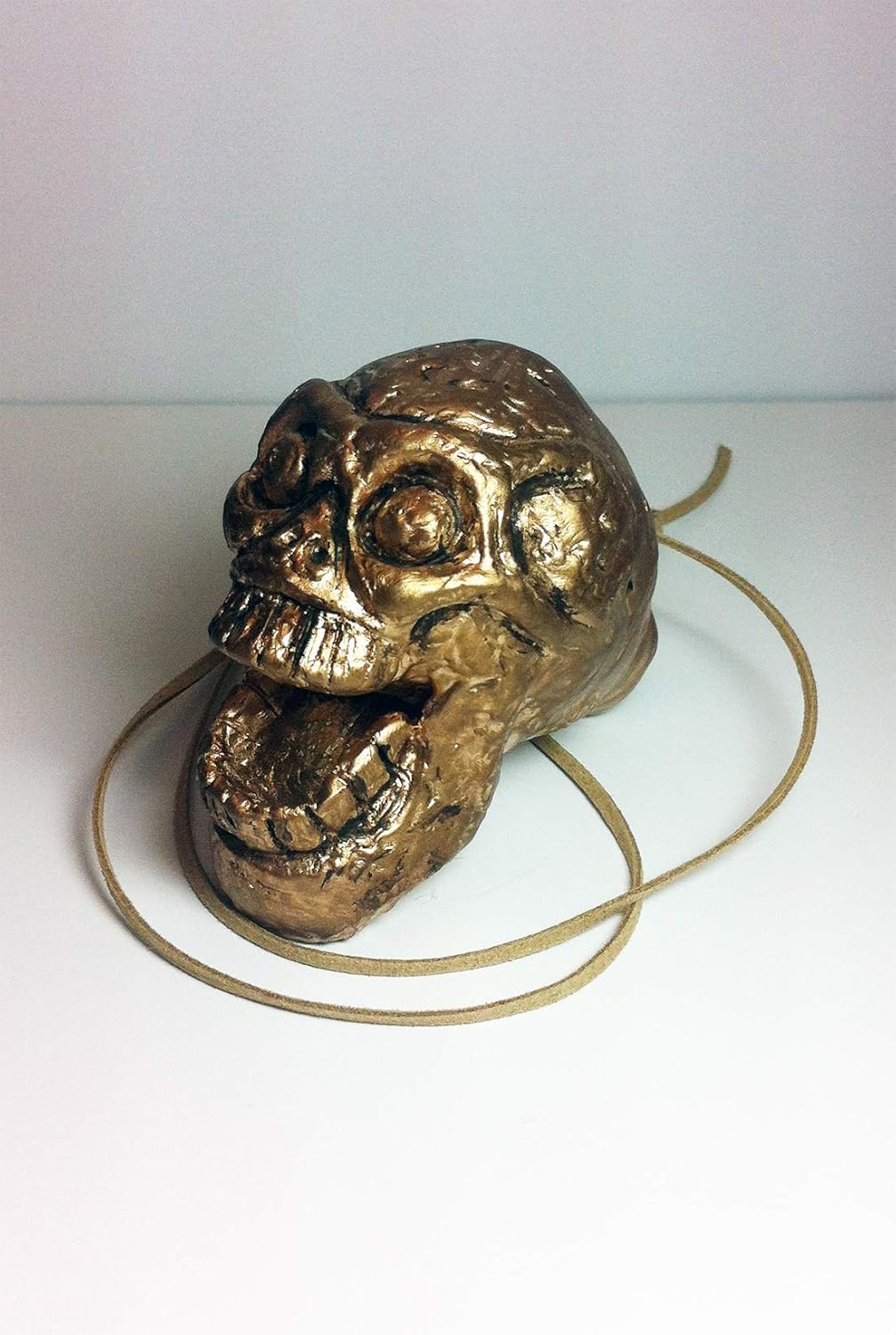 Aztec Death Whistle Golden Artifact Handmade