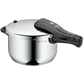 WMF Perfect Schnellkochtopf 4,5l mit gratis Dichtungsring, Cromargan Edelstahl poliert, 2 Kochstufen Einhand-Kochstufenregler