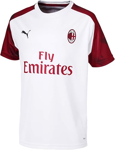 Amazon Com Puma 2019 2020 Ac Milan Training Football Soccer T Shirt Jersey White Kids Clothing