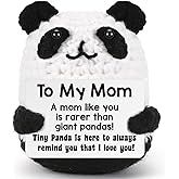 BdayPtion Gifts for Mom Birthday Valentines Day Mothers Day Mom Gifts, I Love You Mother Gift for Mum Mama Stepmom Bonusmom Mother in Law Present, Handmade Crochet Animals Panda Gift