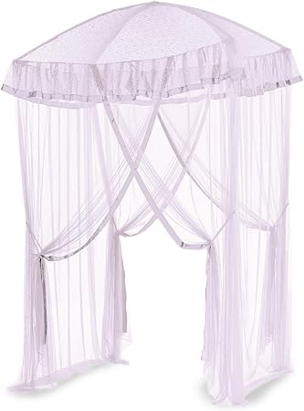 Amazon Com Hearthsong Sparkling Lights Light Up Bed Canopy For Twin Full Or Queen Beds 58 L X 50 W White Toys Games
