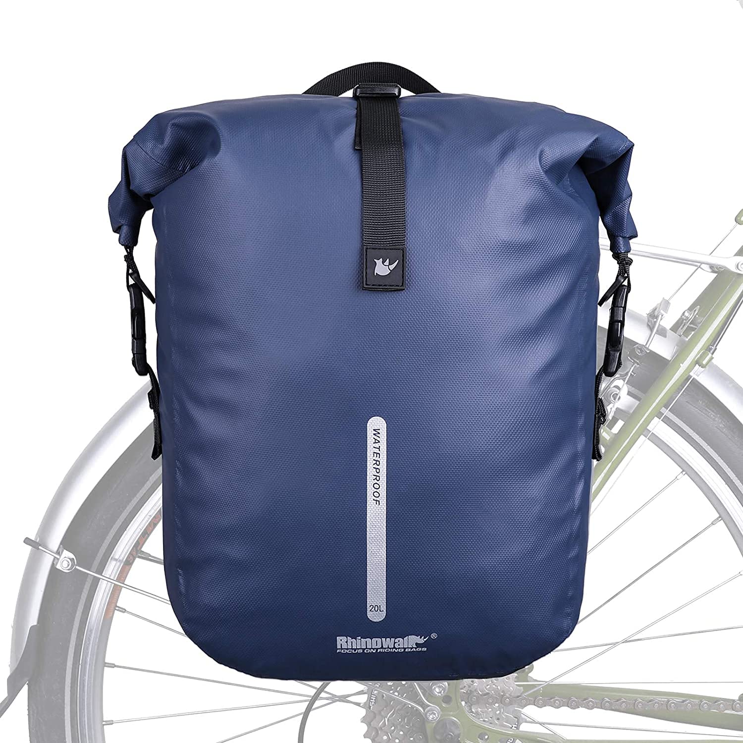 Rhinowalk Bike Pannier Bag Waterproof 18L Bicycle Cargo Rack Saddle Bag Laptop Backpack for Professional Cycling Accessories-Blue