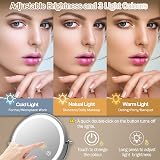 UUCOLOR 8 Inch LED Lighted Makeup Mirror 20X Dual Sided USB Rechargeable view 3