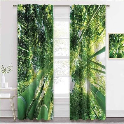 Cortinas y cortinas de bambú, diseño tranquilo de la naturaleza