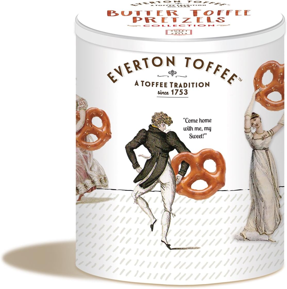 Everton Toffee Butter Toffee Pretzels, Original Toffee and Toasted Pecan Flavors (8 oz. tin), Gourmet Artisan Toffee Covered Pretzels, Sweet and Salty Mini Pretzel Snacks, Small Batch Crafted