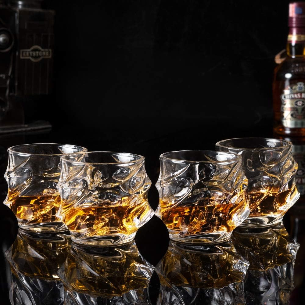 KANARS Whiskey Glasses Set, No-Lead Crystal Whisky Glass 320 ml for Whisky Cocktail, Martini, Bourbon, Tequila, 4-Piece - Image 5