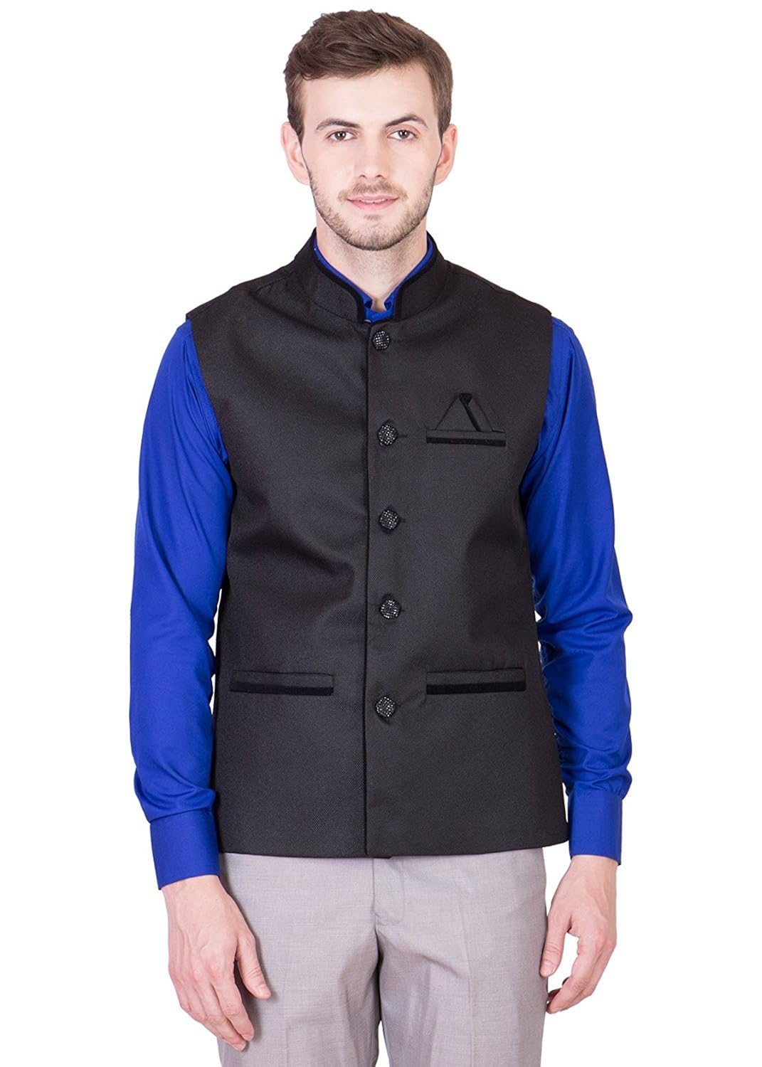 bis creations men's cotton jacket blue