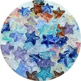 Honkoolly 60pcs Starfish Crystal Glass Beads for Jewelry Making Starfish Glass Spacer Beads for Earring Bracelet Necklace Key Chains Jewelry DIY Craft Making, 14mm