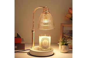 FRIDEKO HOME Candle Lamp Amber Glass Candle Warmer with Timer Dimmer Adjustable Candle Warmer Lamp Candle Wax Warmer for Jar Candles Candle Melter Light for Home Decor Birthday Housewarming Gift