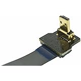 FFC HDMI Slim Flat FPC HDMI FPV HDMI Cable Micro HDMI 90 degree to Standard HDMI for Gopro Sony alpha Sony A7SII A7RII A9 A6500 A6300（REVERSE SOCKET OF A6000）60CM black