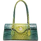 Makcr Joacbv Leather Crocodile Pattern Top Handle Handbag for Women High-value Satchel Tote Purse for Ladies