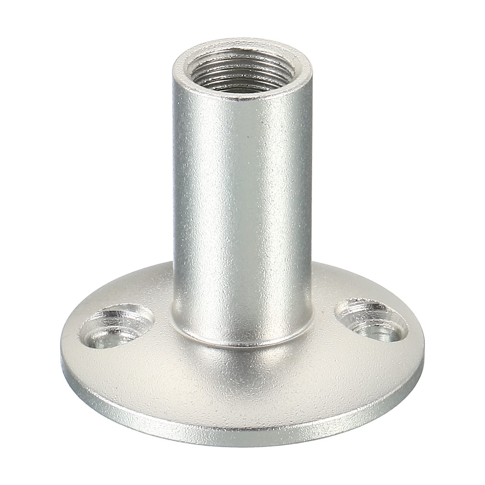 PATIKIL Microphone Flange Mount, M10 Fine Thread Female Thread Nut Screw Round Base for Microphone Gooseneck Hose Adapter, Silver Tone