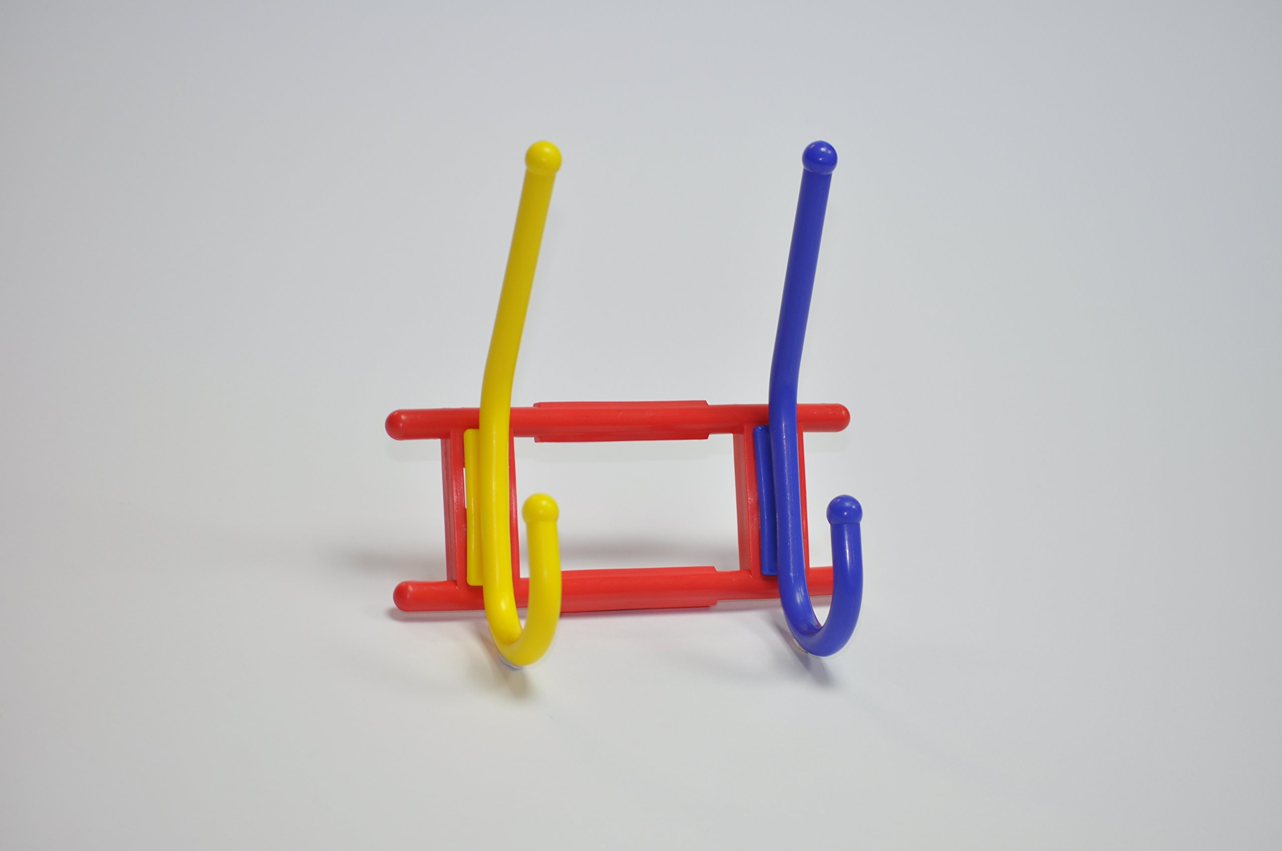 Pack of 5 Clothes Hook Rail/Coat hooks plastic Colourful with 2 Hooks and Concealed Screws 165 x 165 x 70 mm...