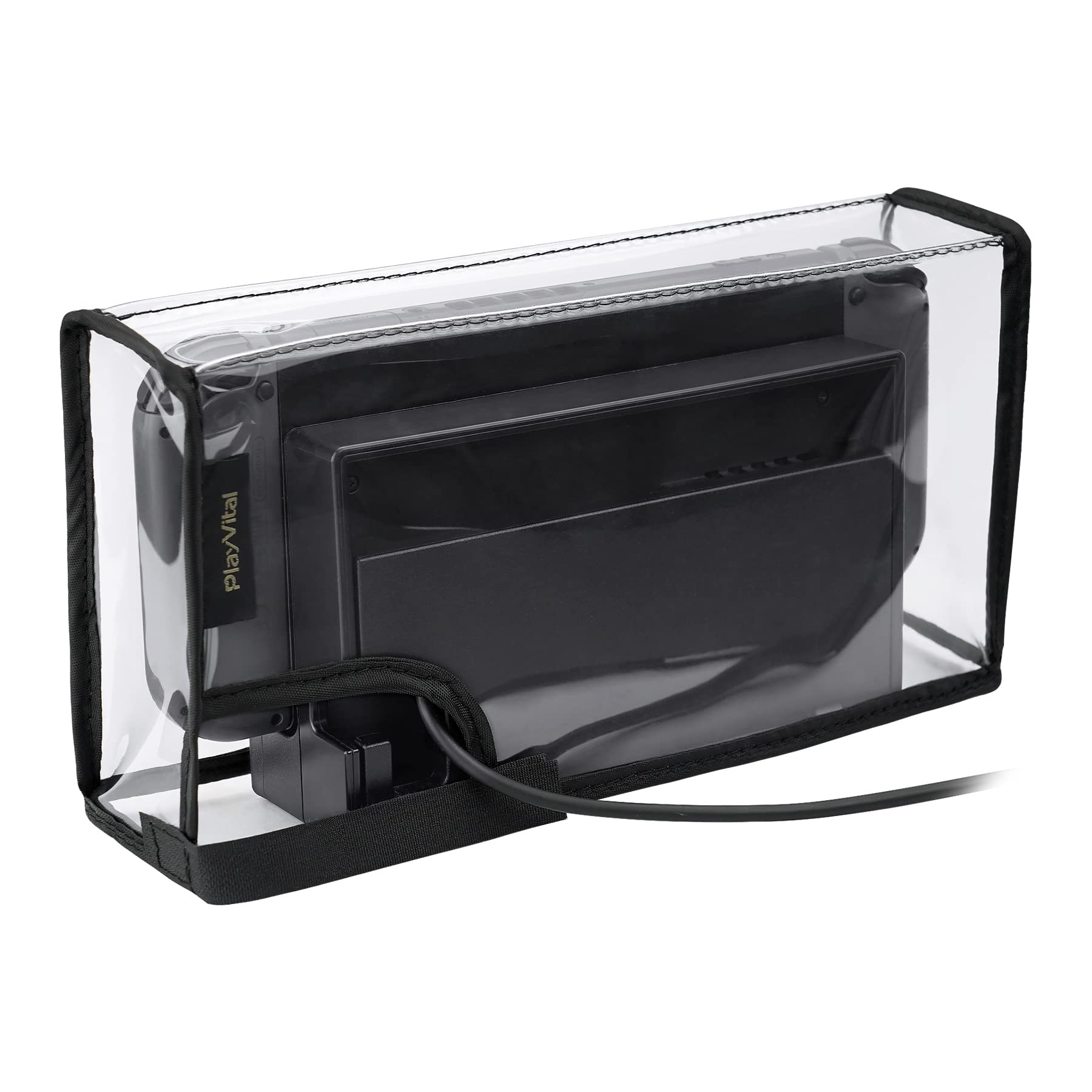 PlayVital Transparent Dust Cover for Nintendo Switch OLED, Waterproof Dust Guard Anti Scratch Dust Proof Cover Sleeve for Nintendo Switch Charging Dock