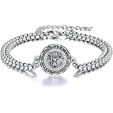 YFN Patron Saint Bracelet Sterling Silver Religious Bracelet Jewelry Gift for Women Men