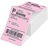 Phomemo 4X6'' Thermal Shipping Labels - Pack of 500 4x6 Fan-Fold Labels for Shipping Labels, Address, Mail, Product Logo Labels, Commercial Grade, Pureple
