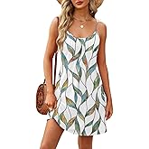 WEESO Summer Dresses for Women Adjustable Spaghetti Strap Beach Vacation Casual Cute Sundresses with Pockets