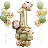 Jungle Safari Birthday Balloons, Wild One Animal Balloons Safari Birthday Party Supplies for Safari Birthday Wedding Shower Party Decorations
