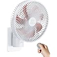 Wall Mount Oscillating Small Fan with Remote,8.5 Inch Bedroom RV Fans,4 Speeds,Timer, Quiet Wall Mounted Fan with 5.92 ft Cord, 90°Oscillating, 120° Adjustable Tilt, for Bathroom, Kitchen, Base,Corner