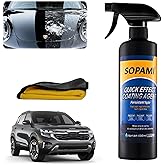 Sopami Car Coating Spray,Quick Effect Coating Agent,Quickly Coat Car Wax,Car Scratch Wax Polish Spray Waterless Wash,Oil Film Emulsion Glass Cleaner with towel