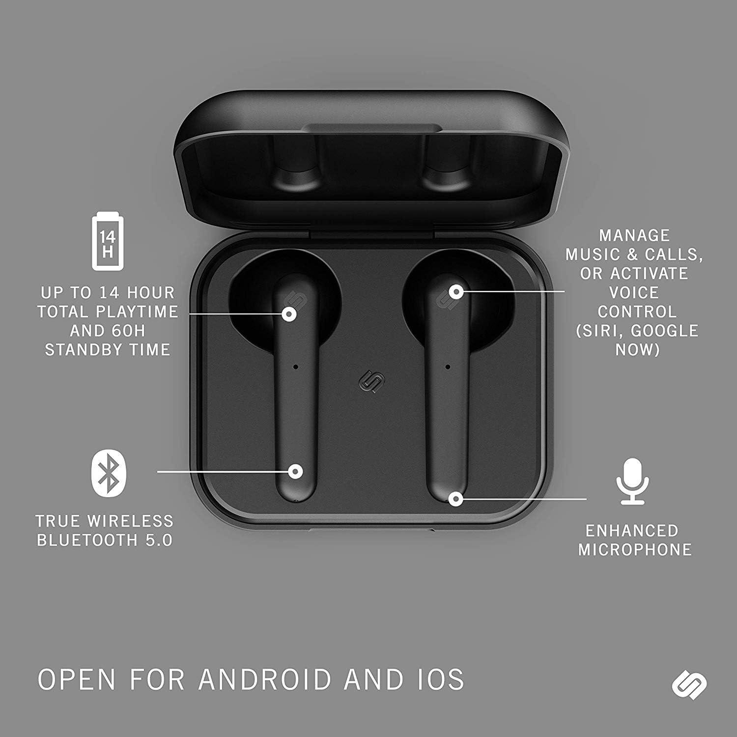 Urbanista Stockholm True Wireless Headphones 14H Total Battery Life Bluetooth 5.0 with Charging Box Touch Control and Double Microphone Headphones Compatible with iOS and Android - Image 4