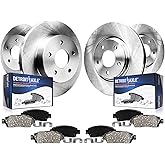 Detroit Axle - Brake Kit for 2013-2025 Nissan Altima Disc Brake Rotors | Ceramic Brake Pads 2014 2015 2016 2017 2018 2019 2020 2021 2022 2023 2024 Replacement 11.65 inch Front 11.46 inch Rear Rotor