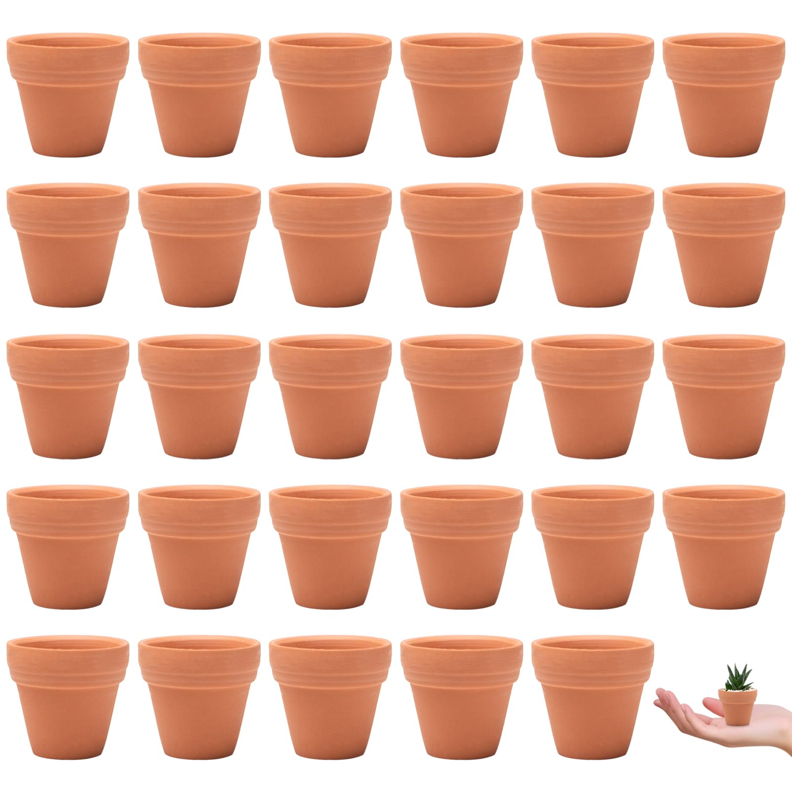 Pilikoll 30 Pcs 3.5x3 cm Mini Terra Cotta Pots with Drainage Holes Tiny Terracotta Pots Small Craft Nursery Pot small Clay Flower pots Small Terra Cotta pot for Cactus Succulent House Plants