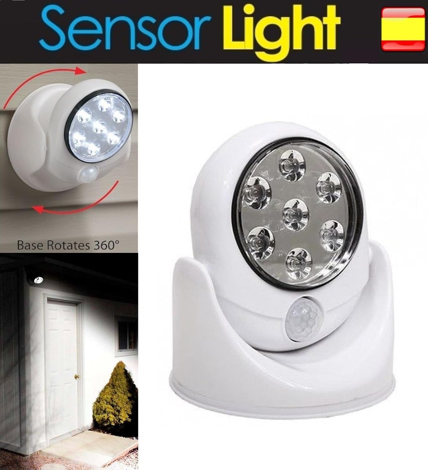 Luz led inalambrica con Sensor Detector de movimiento foco Lampara ...