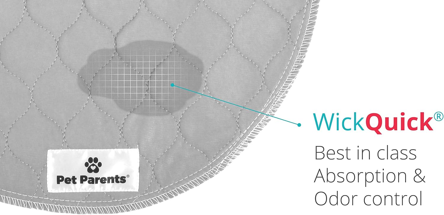 Pet Parents Washable Round Whelping Pads (2pack) of 17" Circle Premium Pee Pads for Dogs, Waterproof Dog Pee Pads, Circle Reusable Dog Training Pads, Pet Pee Pads! Modern Puppy Pads! -1 Tan & 1 Grey : Pet Supplies