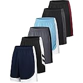 OYGSieg 6 Pack Mens Mesh Athletic Basketball Shorts Gym Shorts with Pockets, Quick Dry Workout Running Shorts Casual for Men