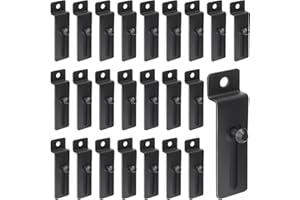 JaGely 30 Pcs Metal Slatwall Hooks 3 Inch Commercial Slatwall Utility Notch Hooks Picture Hanger for Pegboard Photo Frame Display Painting Art Accessories (Black)