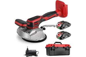 ONEVAN Tile Vibration Tool with 2 x 20V Batteries, Tile Installation Leveling Machine 18000r/Min, Tile Suction Cup Vibrating Tool 200kg Adsorption, 8 Adjustable Speed & LCD Display for Floor, Tile, Wall