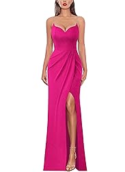 VFSHOW Womens 2024 Formal Prom Maxi Dresses Ruched