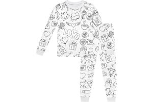Kids DIY Drawing Outfit Set Paintable T-Shirt & Pants for Boys & Girls, Funny Wearable Art Craft Kit Outfits