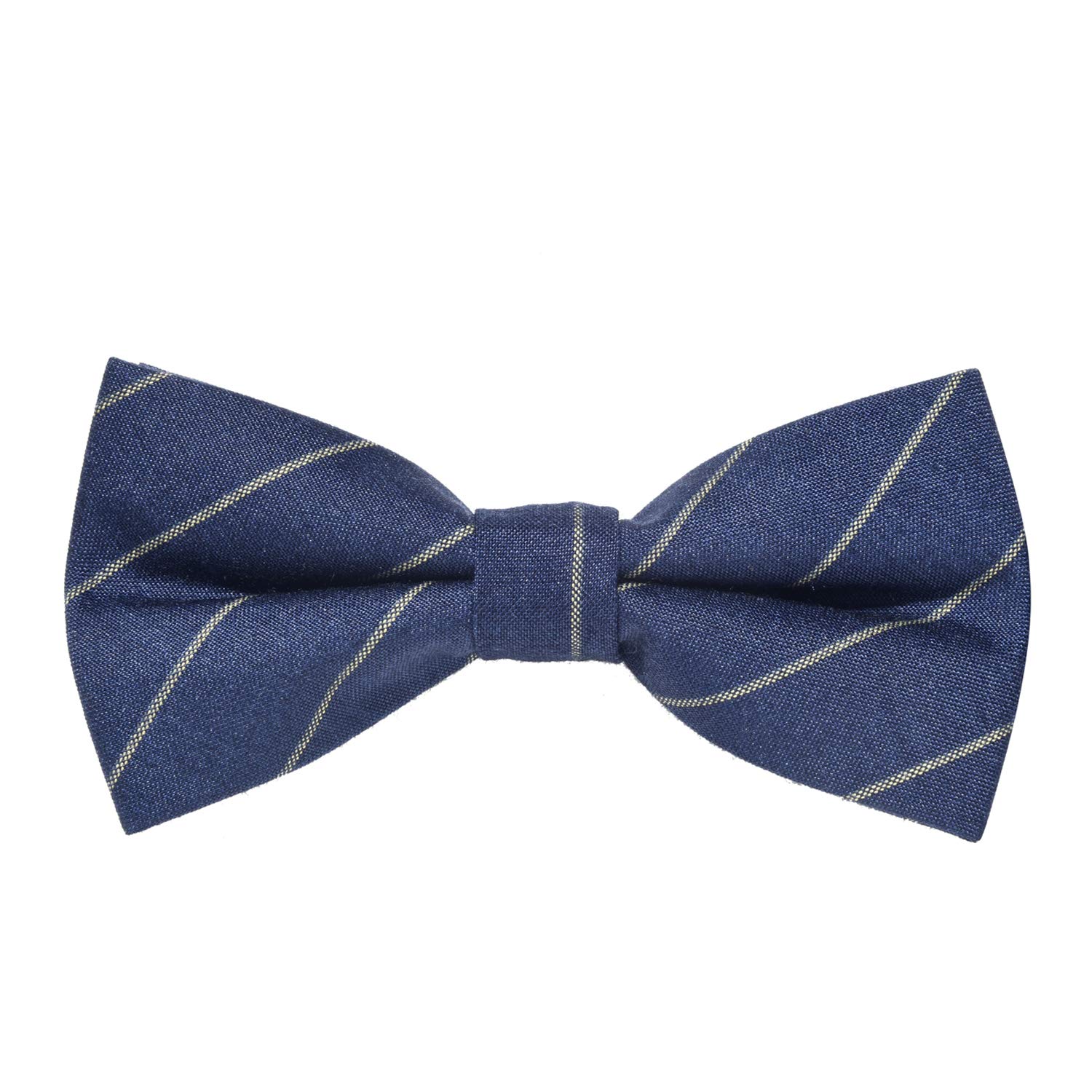 MASADA corduroy bow tie darkblue with yellow stripes - men's accessory in vintage look, continuously adjustable, handmade with hook closure - 12 x 6 cm
