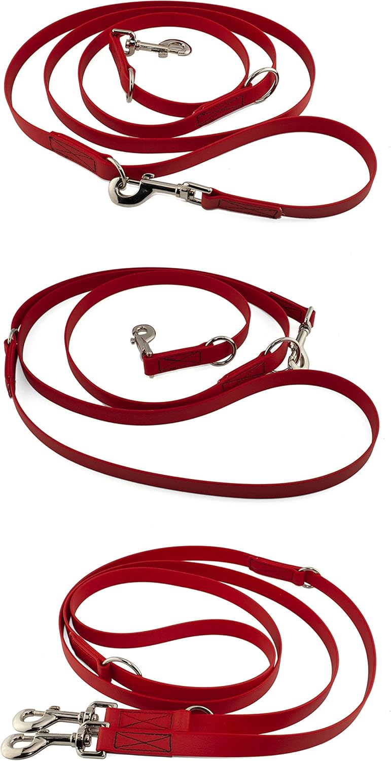 Multi-Adjustable Dog Lead, 19 mm Wide BioThane, 1.75 - 5 Metres, in 25 Colours, Sewn, Black, 3.0 m - Image 4