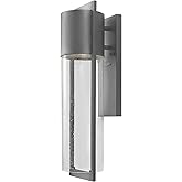 Hinkley Shelter Medium Outdoor Wall Mount Lantern, Minimalist Style, Dark Sky-Compliant, Solid Aluminum/Clear Seedy Glass, He