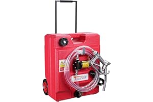 TRUPOW 13 Gallon Fuel Caddy, Portable Fuel Storage Tank with Wheels, Gas Caddy with 12V DC Self-priming Gasoline Oil Fuel Transfer Reverse Pumping Pump for Cars, Lawn Mowers, ATVs, Boats & More
