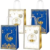 16pcs Ramadan Mubarak Paper Gift Bags for Eid Party Supplies - Muslim Party Favor Goody Treat Candy Bags - Eid Decoration