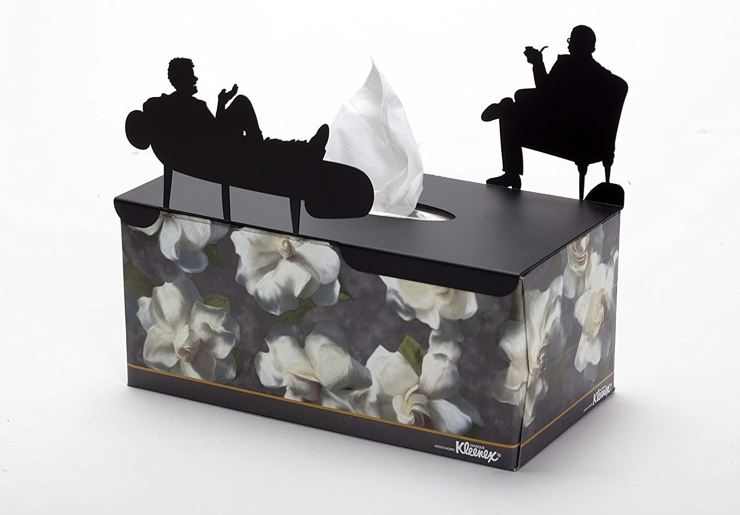 Tissue Box Cover Rectangular in His Treatment - Psychologist Gifts, Therapist Office Decor - Flat Box Tissue Holder