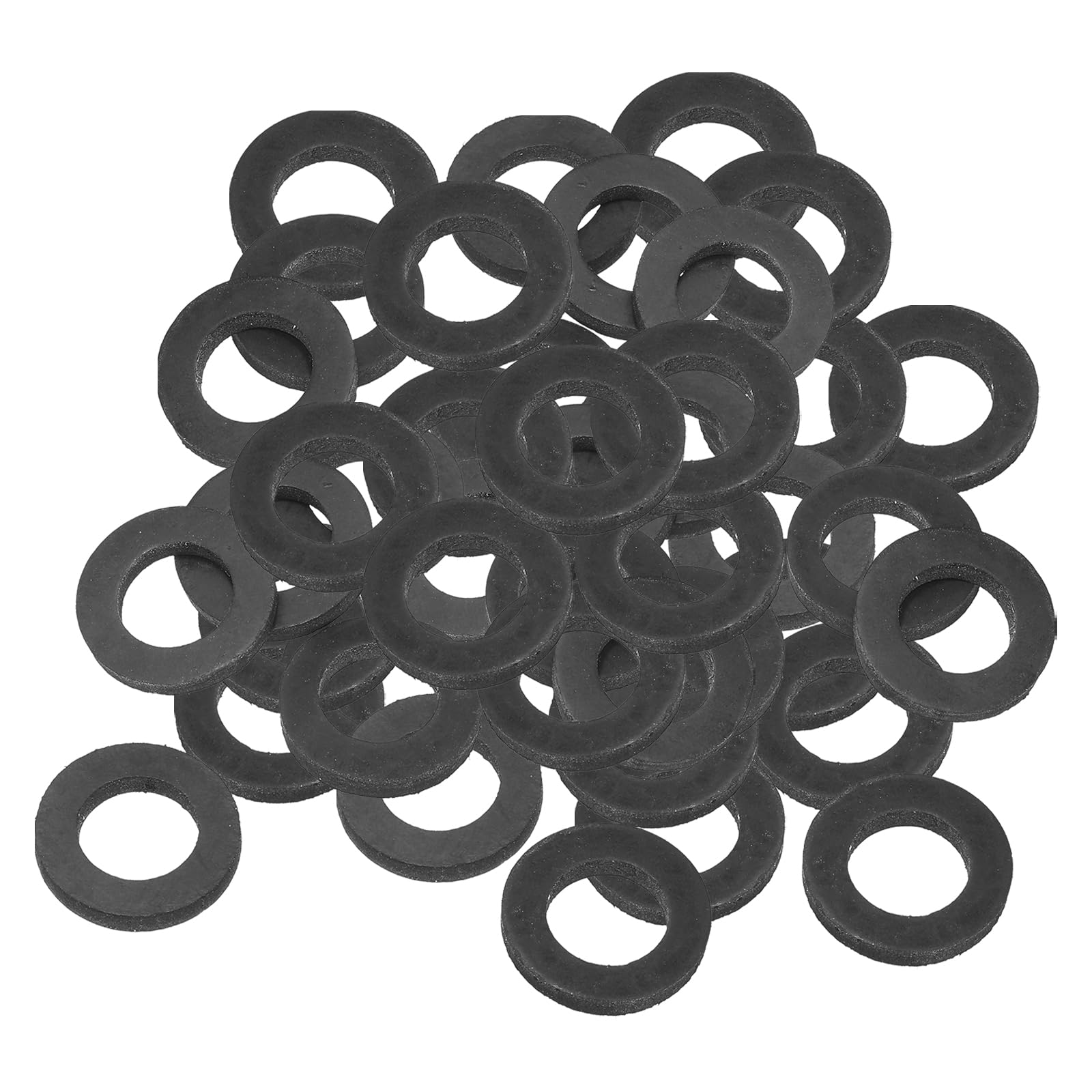 PATIKIL M15 Rubber Flat Washer, 80 Pack 15mm ID 23mm OD 2.5mm Thick Sealing Spacer Gasket Ring for Faucet Pipe Water Hose Fastener Bolt, Black — image 1
