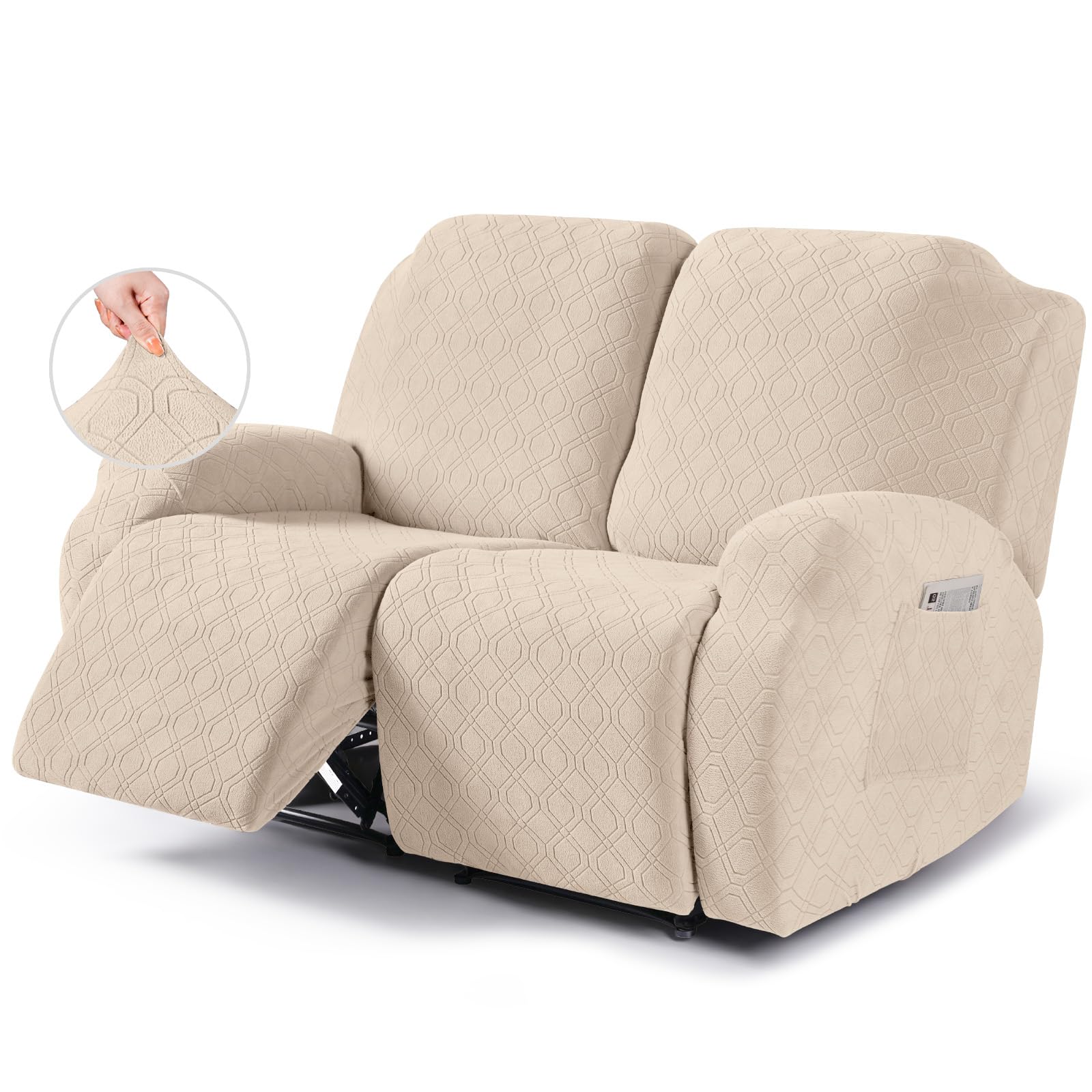 VANSOFY Coprisedia reclinabile oversize, 4 pezzi