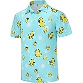 Funny Golf Shirts for Men Dry Fit Short Sleeve Print Mens Golf Polo Shirts for Men