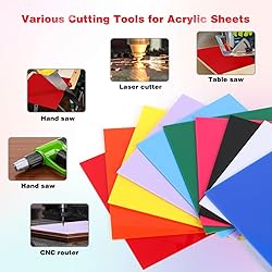 Adrattnay Acrylic Sheets 1/8 Thick, 10Pcs 12 x 12