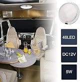 JUTTAUTO 12V RV Interior Light Ceiling LED with On/Off Switch Chrome Surface view 2