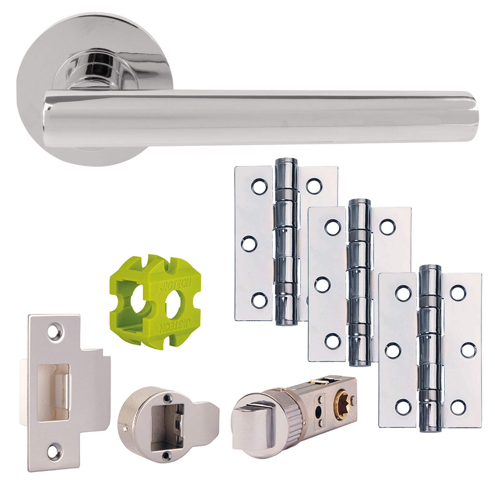 Jigtech JTB71015 Eden Door Pack-Latch-Polished Chrome,57mm