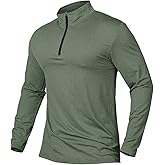 MANSDOUR Men's Quick-Dry Active Sports Shirts Quarter Zip Long Sleeve Running Pullover Tops Outdoor Sweatshirt