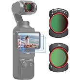 Osmo Pocket 3 ND+CPL Filters Set, Ultra-Thin for DJI Pocket 4/Pocket 3 | Variable ND 4-32 Filter with 1/4 Black Mist, CPL Filters, 2PCS Screen Protector, Magnetic Attachment, for Xtra Muse